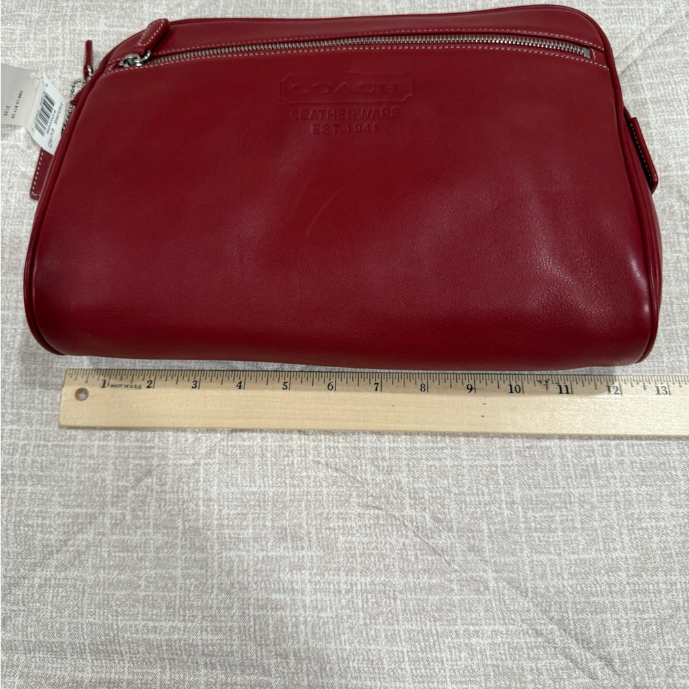 Coach Red Leather Toiletry Bag
